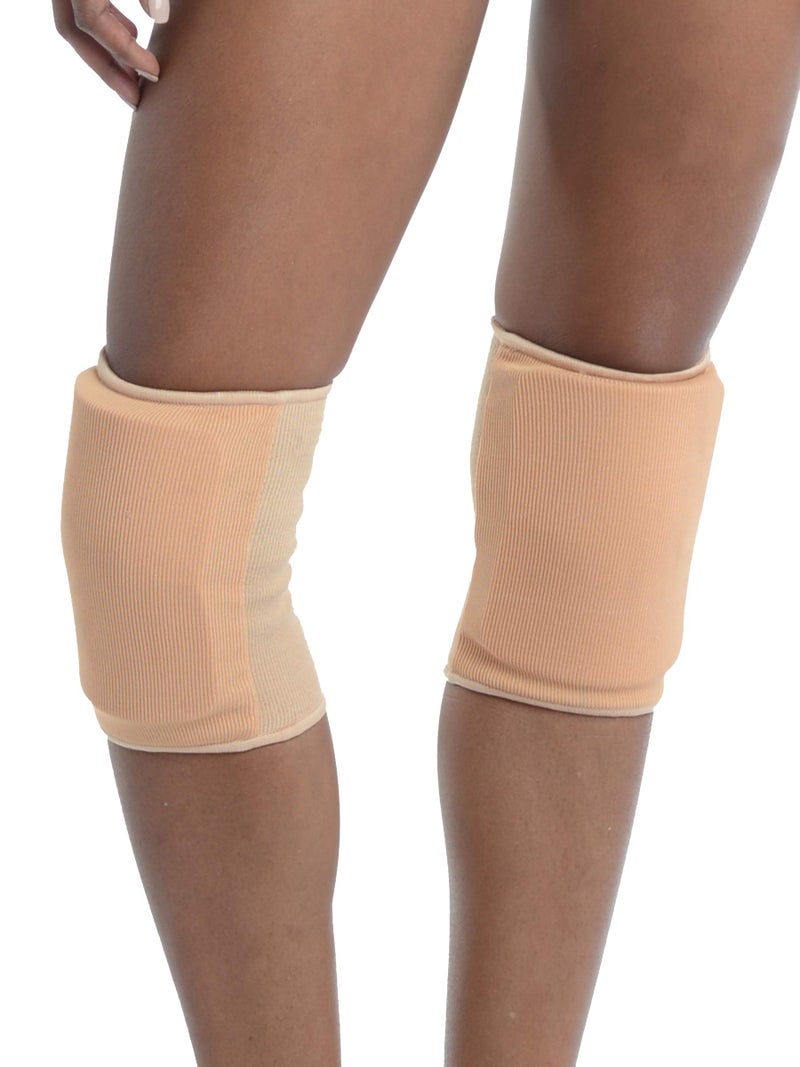 Danz N Motion Cheerleading and Dance Knee Pads - Shock Absorbing Knee Protection (Tan, Large)
